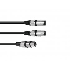 OMNITRONIC Adapterkabel XLR(F)/2xXLR(M) 1,5m sw