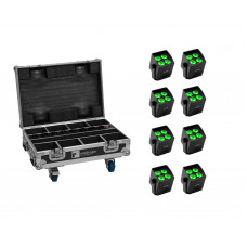 EUROLITE Set 8x AKKU Mini IP UP-4 QCL Spot MK2 + Case mit Ladefunktion