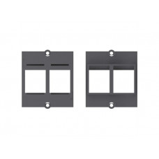 Bachmann Custom Modul Rahmen, schwarz, 2x Keystone schwarz